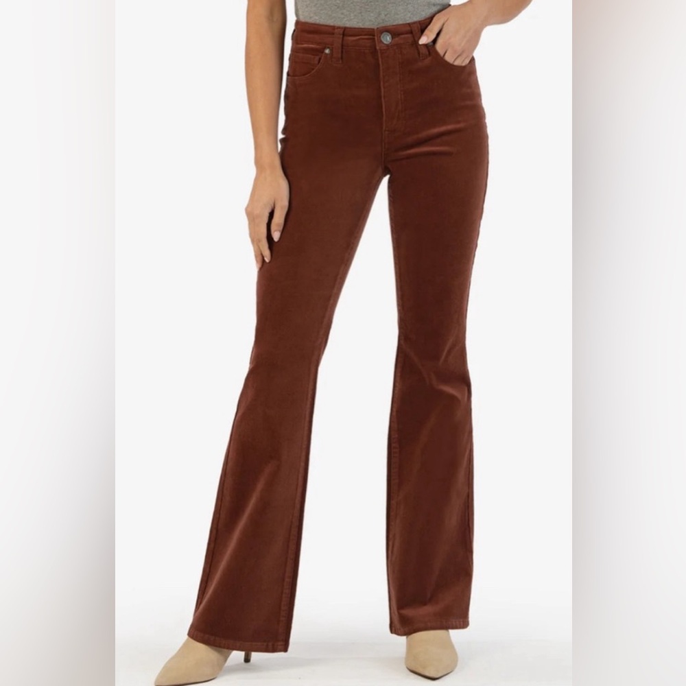 Kut From the Kloth Ana Ab Fab High Rise Flare in mocha size 16 NWT